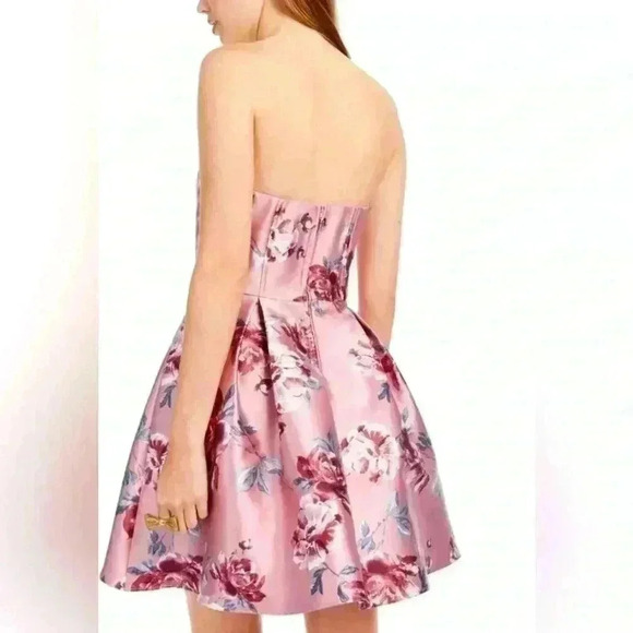 Speechless Womens Juniors Strapless Fit Flare Pink Mauve Dress size 13 petite - Picture 3 of 16